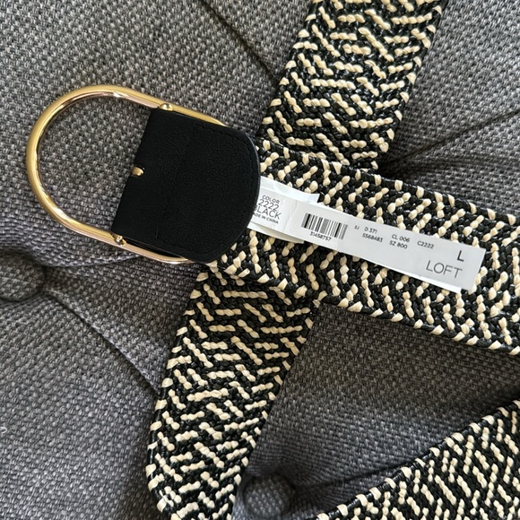 NWT Loft women’s belt, black and cream, size L - Picture 2 of 7